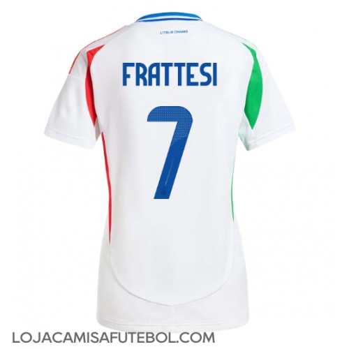 Camisa de Futebol Itália Davide Frattesi #7 Equipamento Secundário Mulheres Europeu 2024 Manga Curta